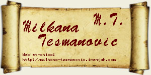 Milkana Tešmanović vizit kartica